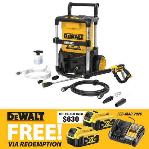 DEWALT Cordless Pressure Washer Brushless 1600PSI 36v (2x18V) - Bare Tool