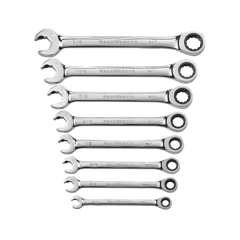 GEARWRENCH Ratcheting Open End Spanner Set SAE 8pc