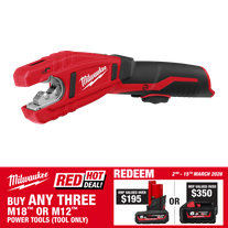 Milwaukee M12 Cordless Copper Pipe Cutter 12V - Bare Tool