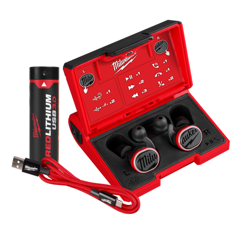 Milwaukee REDLITHIUM USB Bluetooth In-Ear Headphones 3.0Ah