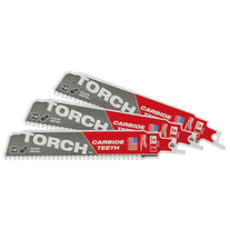 Milwaukee TORCH Recip Blade Carbide Teeth 150mm 7TPI 3pc