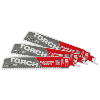 Milwaukee TORCH Recip Blade Carbide Teeth 150mm 7TPI 3pc
