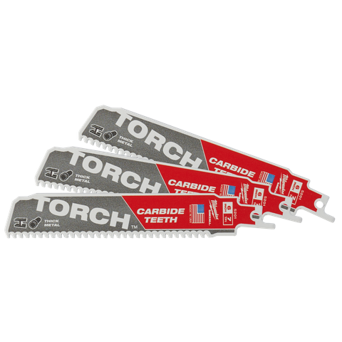 Milwaukee TORCH Recip Blade Carbide Teeth 150mm 7TPI 3pc