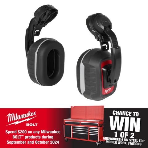 Milwaukee BOLT HP Cap Mounted Earmuffs Class 5