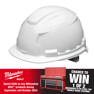 Milwaukee BOLT 100 Hard Hat Unvented White