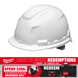 Milwaukee BOLT 100 Hard Hat Unvented White