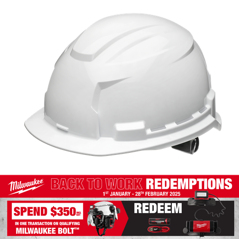 Milwaukee BOLT 100 Hard Hat Unvented White