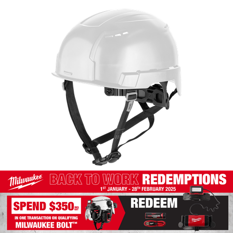 Milwaukee BOLT 200 Safety Helmet Vented White