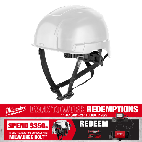 Milwaukee BOLT 200 Safety Helmet Unvented White