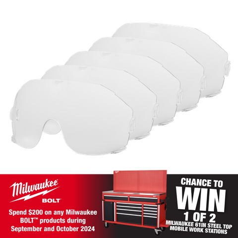 Milwaukee BOLT Visor Clear Lens Replacement 5Pk