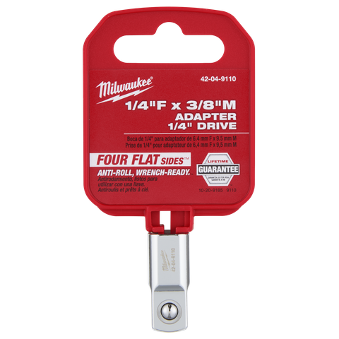Milwaukee SHOCKWAVE Socket Adaptor 1/4in Dr Female to 3/8in Dr Male