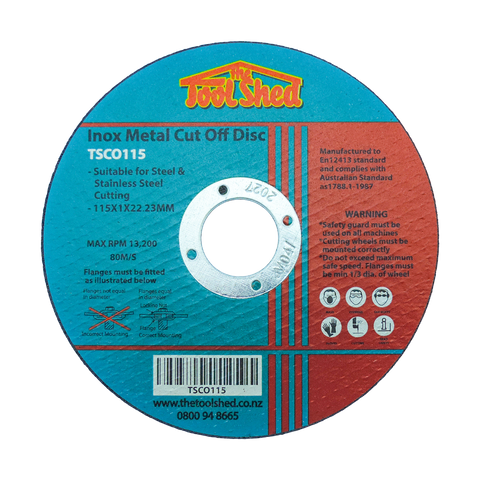 ToolShed Inox Metal Cut Off Disc 115 x 1 x 22.2mm