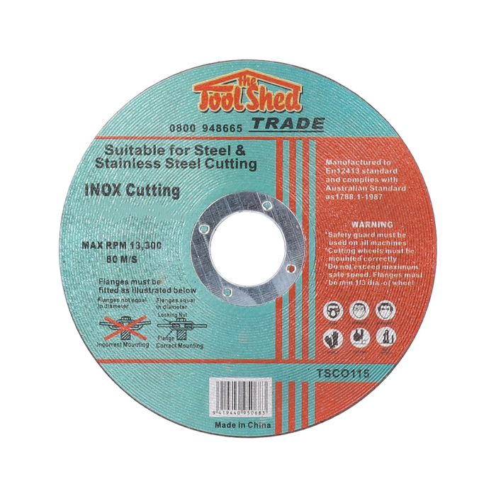 ToolShed Inox Metal Cut Off Disc 180 x 2 x 22.2mm