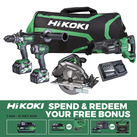 HiKOKI MultiVolt Cordless Combo Kit Brushless 4pc 36v 2.5Ah