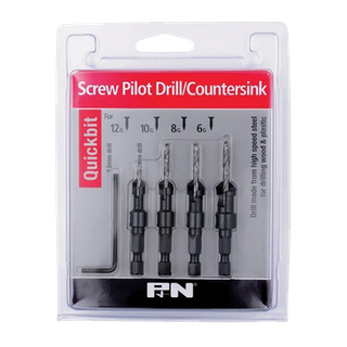 P&N Quickbit Countersink Set 6-12 Gauge 4pc