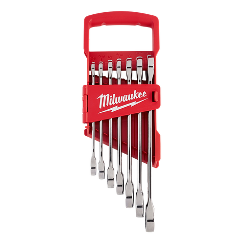 Milwaukee Combination Ratcheting Spanner Set SAE 7pc