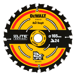 DeWalt ELITE Circular Saw Blade 165mm 24T