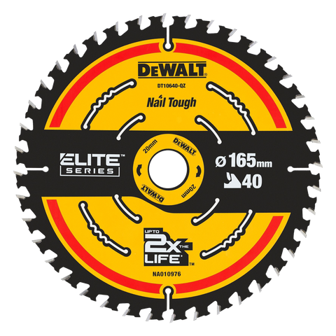 DeWalt ELITE Circular Saw Blade 165mm 40T