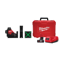 Milwaukee M12 Cross Line Laser 3x 360deg 3 Plane Green Beam 12v 4Ah