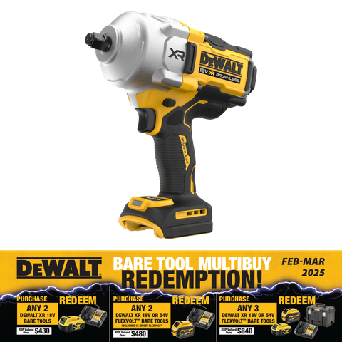 DeWalt Cordless Impact Wrench High Torque 1/2in 18V - Bare Tool