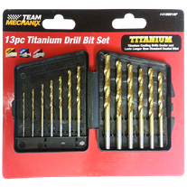 Team Mechanix Drill Bit Set Titanium 13pc