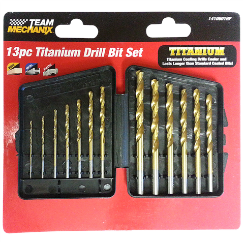 Team Mechanix Drill Bit Set Titanium 13pc
