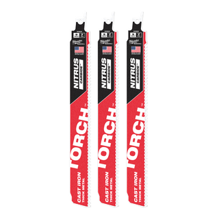 Milwaukee Sawzall  Torch With NIitrus Carbide Teeth 230mm 9in 7TPI  3pk
