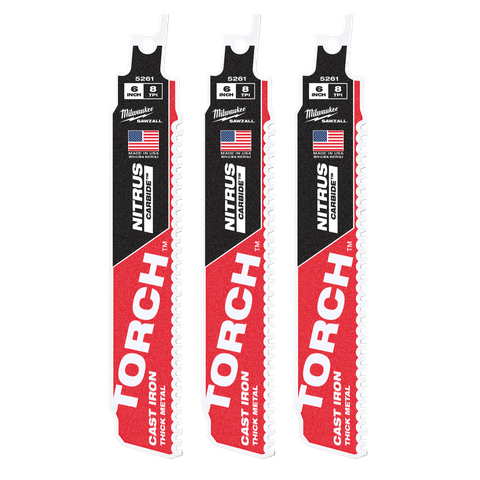 Milwaukee Sawzall Torch with Nitrus Carbide 150mm 6in 7TPI  3pk