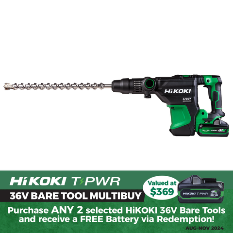 HiKOKI Cordless Rotary Hammer Drill Brushless 40mm SDS MAX 36v - Bare Tool