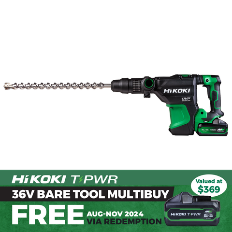 HiKOKI Cordless Rotary Hammer Drill Brushless 40mm SDS MAX 36v - Bare Tool