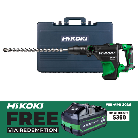 HiKOKI Cordless Rotary Hammer Drill Brushless 40mm SDS MAX 36v - Bare Tool