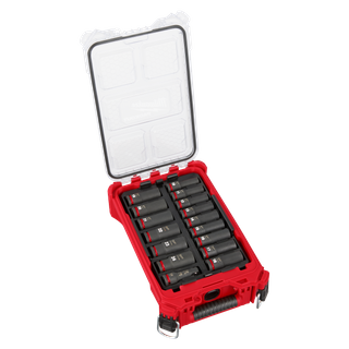 Milwaukee SHOCKWAVE Deep Impact Socket Set 1/2in Dr 16pc Metric with PACKOUT
