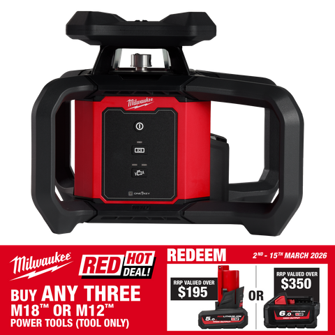 Milwaukee M18 Horizontal Rotary Laser Red 610m 18v - Bare Tool
