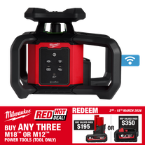Milwaukee M18 Interior Single Slope Rotary Laser green 305m 18v - Bare Tool