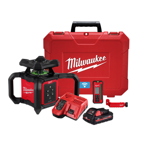 Milwaukee M18 Interior Single Slope Rotary Laser green 305m 18v 3Ah Kit