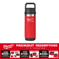 Milwaukee PACKOUT Bottle with Chug Lid 532ml Red