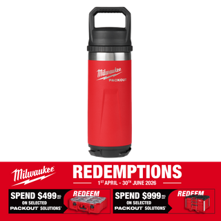 Milwaukee PACKOUT Bottle with Chug Lid 532ml Red