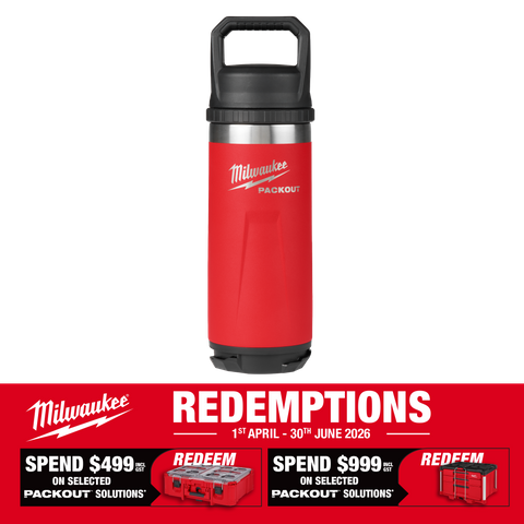 Milwaukee PACKOUT Bottle with Chug Lid 532ml Red