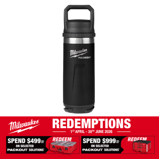Milwaukee PACKOUT Bottle with Chug Lid 532ml Black