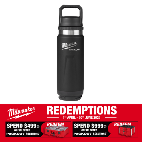Milwaukee PACKOUT Bottle with Chug Lid 710ml Black