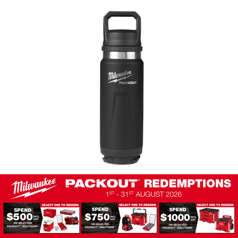 Milwaukee PACKOUT Bottle with Chug Lid 710ml Black