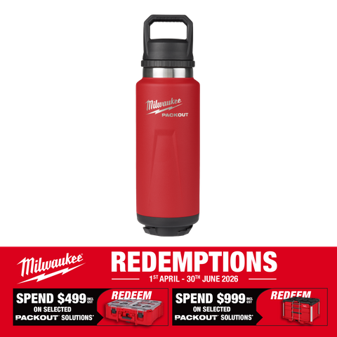 Milwaukee PACKOUT Bottle with Chug Lid 1064ml Red