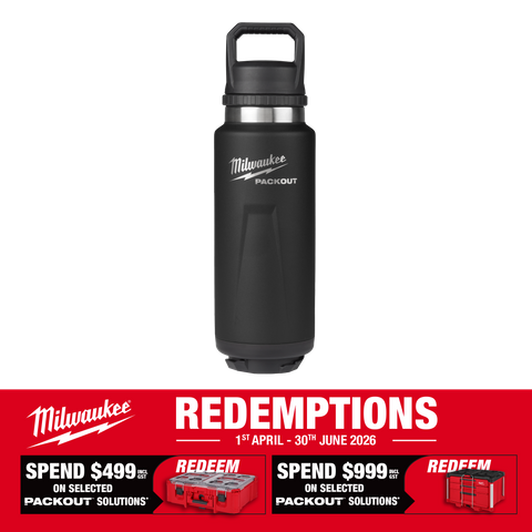 Milwaukee PACKOUT Bottle with Chug Lid 1064ml Black