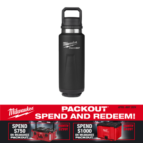 Milwaukee PACKOUT Bottle with Chug Lid 1064ml Black