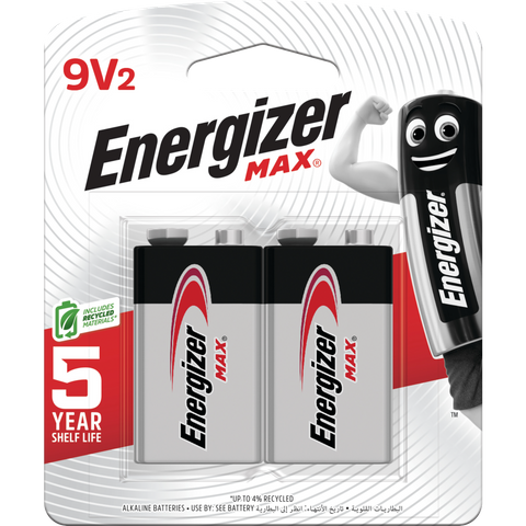 Energizer Max 9V Battery 2pk