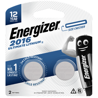 Energizer Ultimate Lithium Coin Battery CR2016 2pk