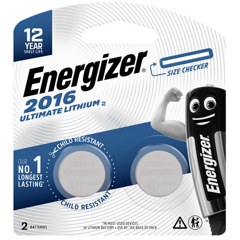 Energizer Ultimate Lithium Coin Battery CR2016 2pk