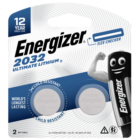 Energizer Ultimate Lithium Coin Battery CR2032 2pk