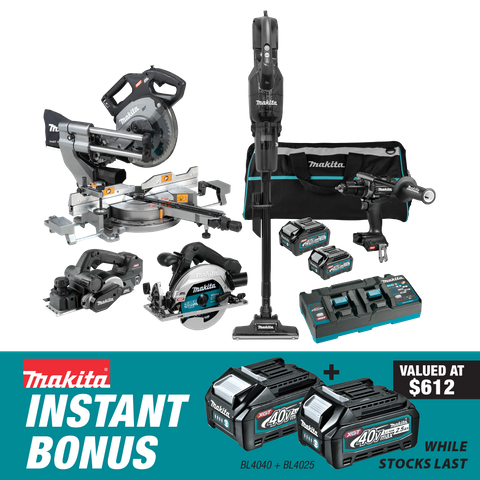 Makita XGT Cordless Black Edition Combo kit Brushless 5pc 40V 2.5Ah/4Ah