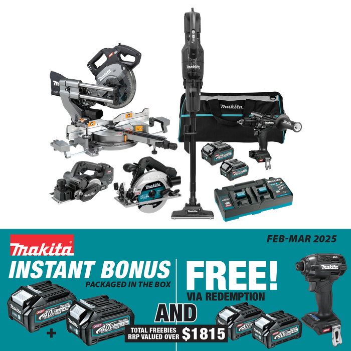 Makita XGT Cordless Black Edition Combo kit Brushless 5pc